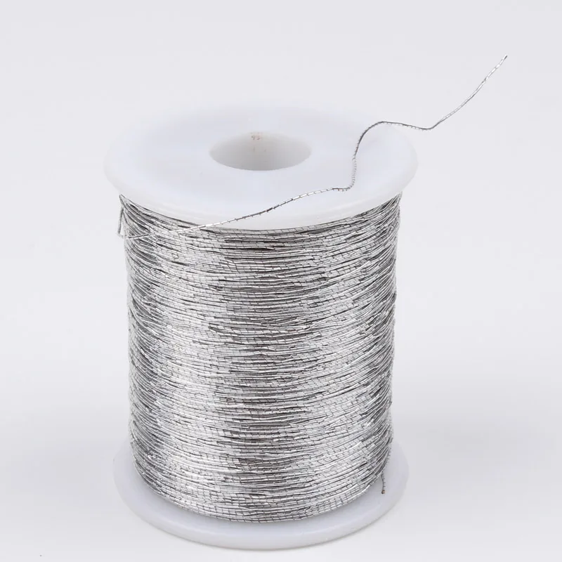 Silver 0,5 мм 30 ярдов Золотая Серебряная вышитая катушка с нитками DIY струна Отстроченный шов инструменты ручной работы ремесла аксессуары - Цвет: Silver