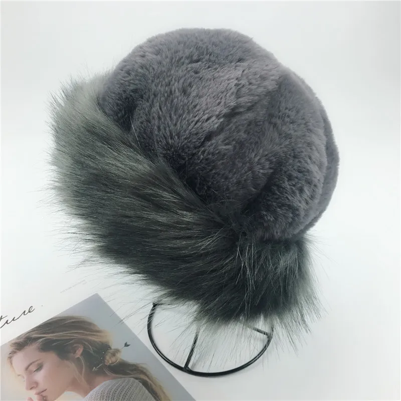 Жилет из искусственного лисьего меха шапка женская, одноцветная осень-зима утолщение теплый морозостойкая Мода Высокое качество Универсальная мягкая теплая шапка - Color: dark gray