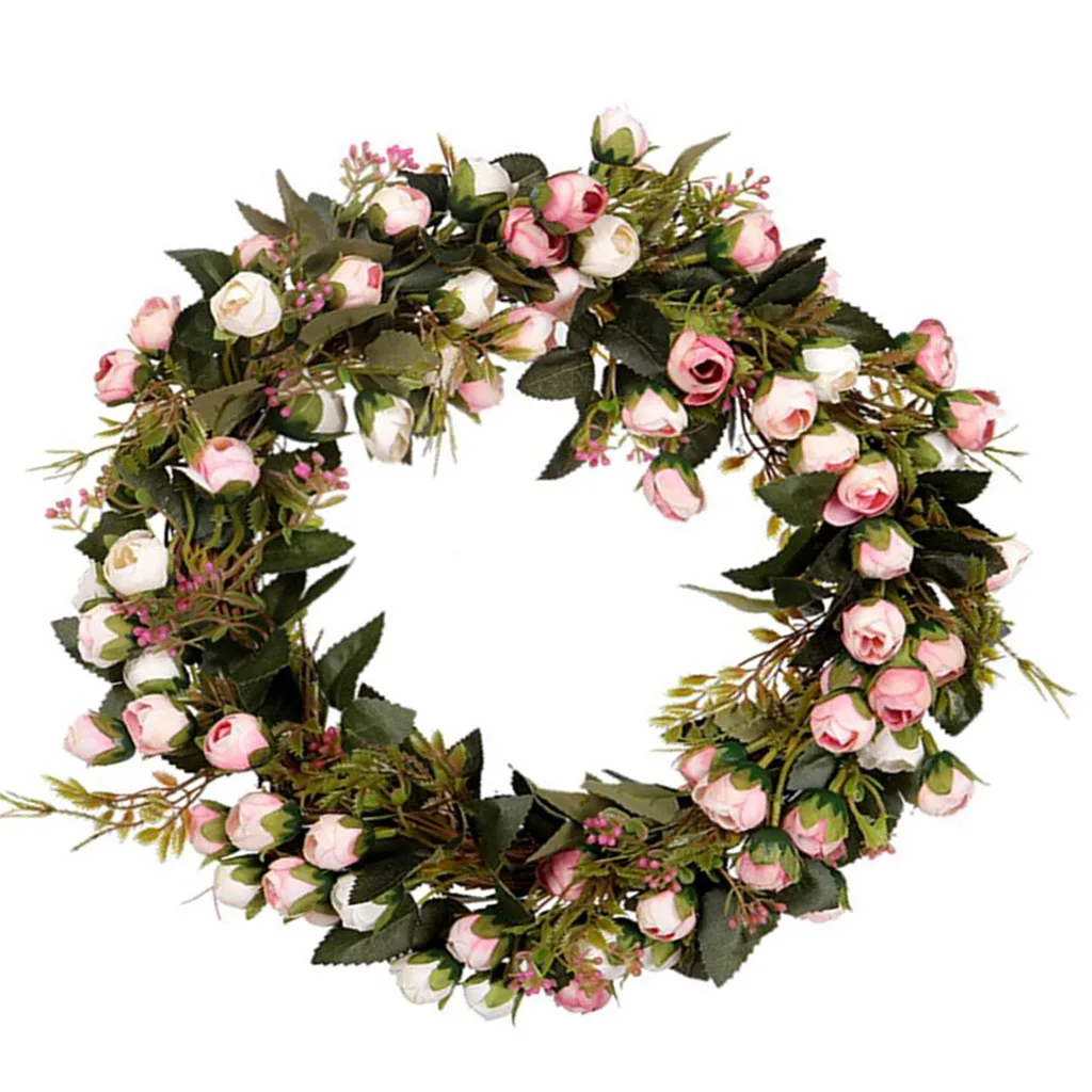 Artificial Floral Door Wreath, Outer Diameter - Home Wedding Party Decor