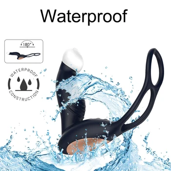 Male Prostate Massage Vibrator Anal Plug Silicone Waterproof Massager Stimulator Butt Delay Ejaculation Ring Toy For Men 5