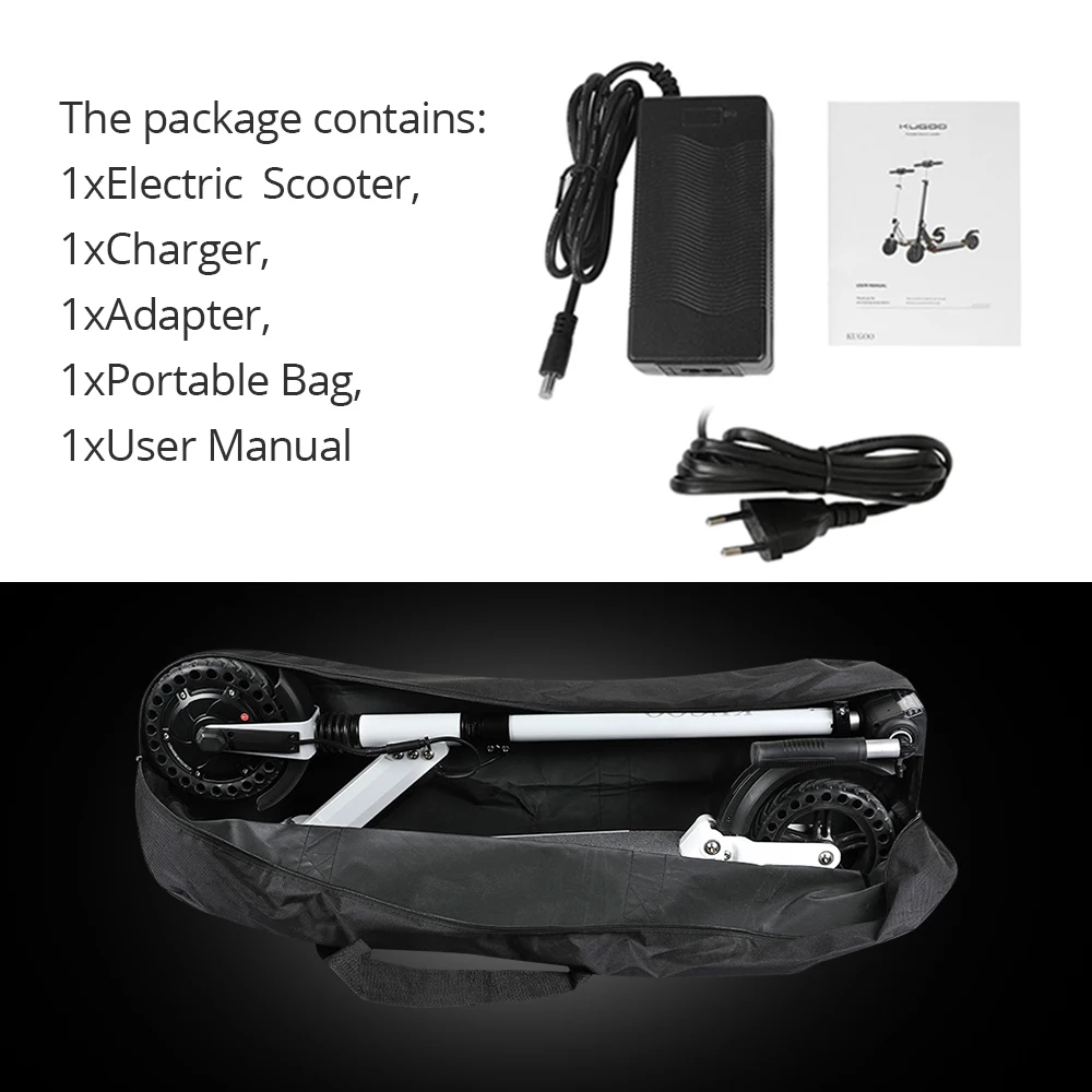 Top KUGOO S1 Pro Folding Electric Scooter 350W Motor LCD Display Screen Max 30km/h 8 Inch Tires & Safety Reflectors with Carry Bag 7