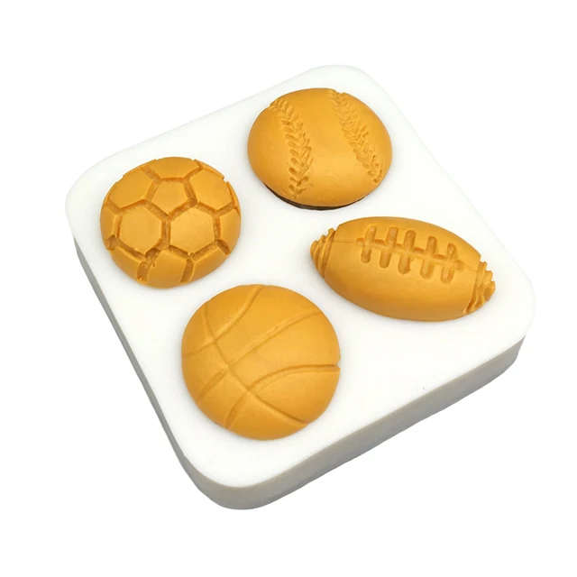 Futball Tenisz Rögbi Kosárlabda Szilikon Cukorcraft Penész Cupcake Sütő Fondant Sütemény Díszítő Szerszámok - Image 4