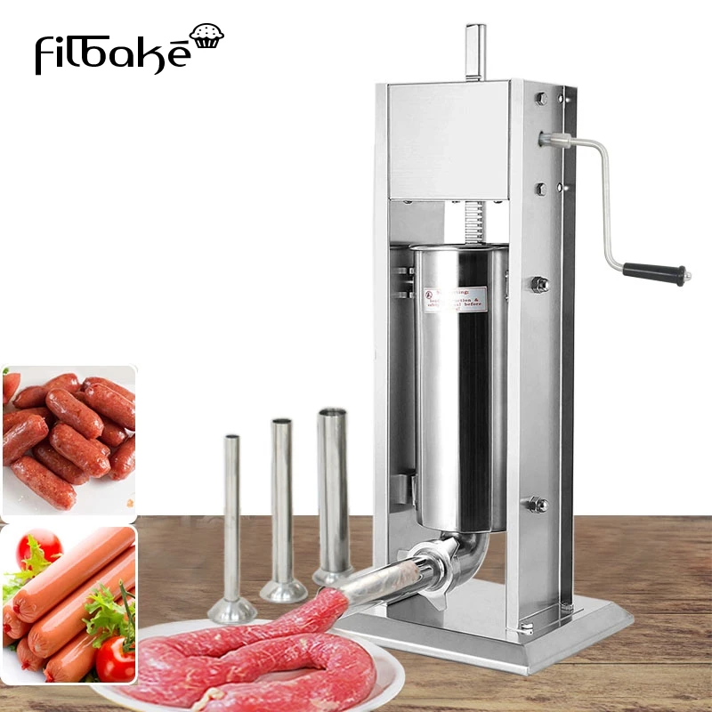  Stainless Steel Sausage Stuffer 2 Speed Vertical Syringe Manual Sausage Filling Machine Maker Homem - 4000484572458