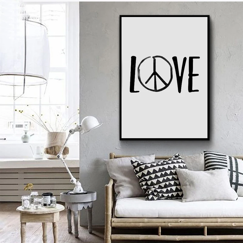 

Minimalist LOVE Quote Art Print Poster, Wall Art Picture for Living Room Decoration, Nordic Home Decor Painting on Canvas