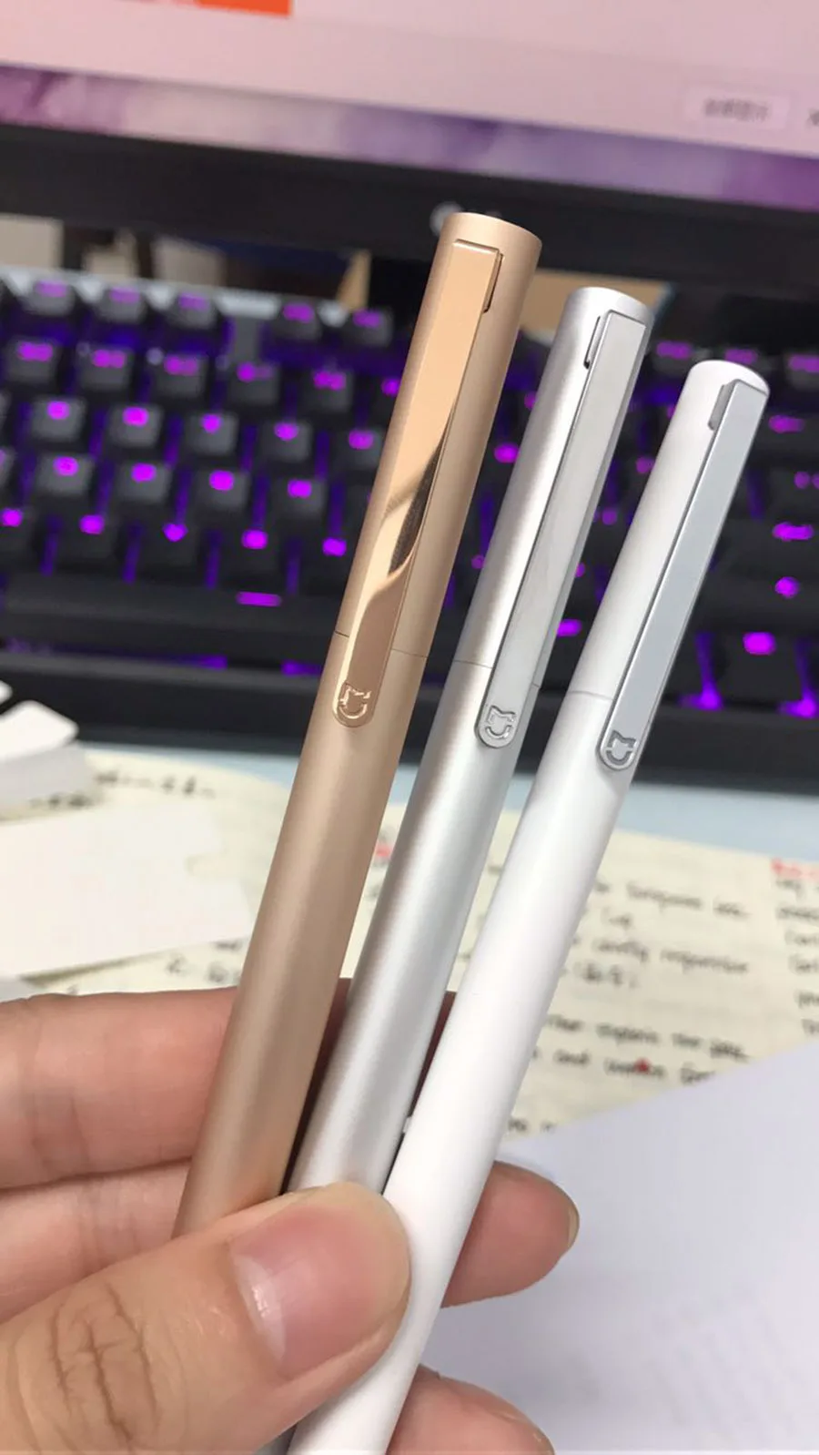 2020 Original Xiaomi Mi Aluminum Rollerball Pen Mijia Metal Sign Pen 0.5mm Japan MiKuni ink refill Aluminum alloy pen holder (11)