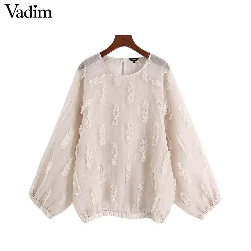 Женское элегантное платье vadim, однотонная блузка, прозрачная, с длинным рукавом, прозрачные рубашки, женские повседневные Модные топы, блузы LB707