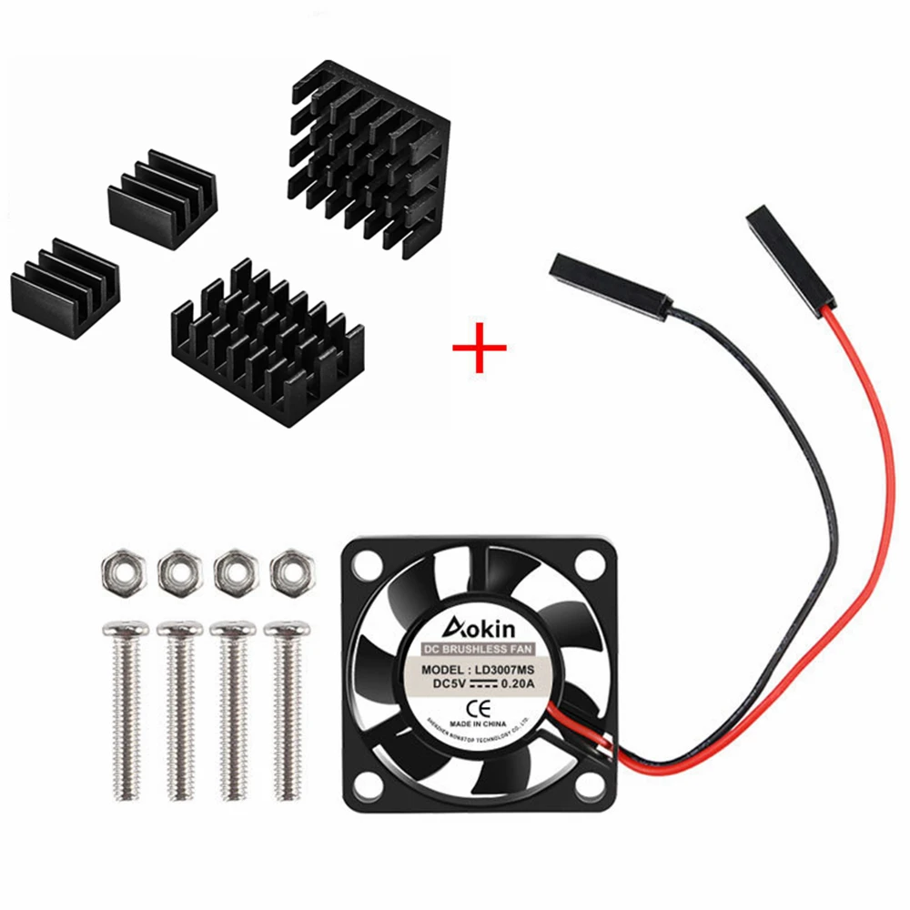 Acrylic Case for Raspberry Pi 4, Raspberry Pi 4 Case with Cooling Fan, 4pcs Aluminum Heatsinks for Raspberry Pi 4