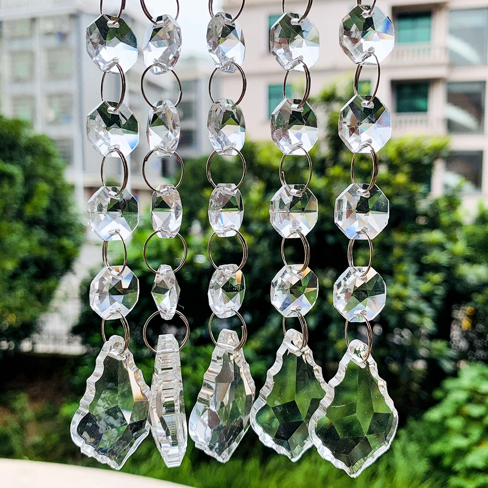 5pcs Green Maker Crystal Chandelier Prisms Glass Lamp Lighting Drop Pendant 55mm 