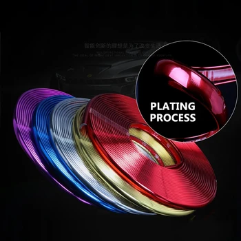 

Car Tire Universal Plating Wheel Decoration bright Bar Body Light Frame Plating Bright Strips Lights Decorative strip