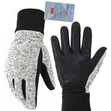 MOREOK 3M Thinsulate ветрозащитные вязаные зимние велосипедные перчатки с сенсорным экраном, противоскользящие велосипедные теплые велосипедные перчатки для мужчин и женщин