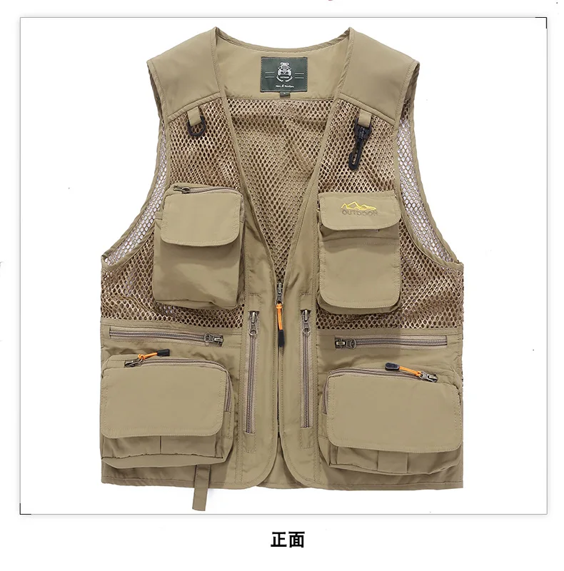New Style Mesh Waistcoat Men Casual Outdoor Multi-pockets Large Size Fishing Vest Men's