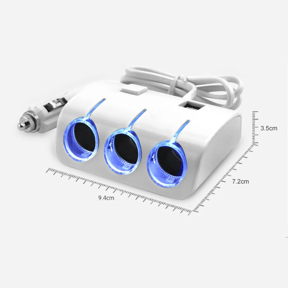 Модный 3 в 1 прикуриватель двойной зарядное устройство USB для телефона MP3 DVR аксессуары 120 Вт высокой мощности универсальное автомобильное зарядное устройство