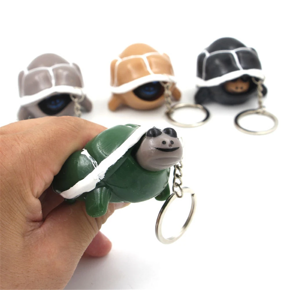 Случайный цвет Милая черепаха телескопическая голова брелок мультфильм черепаха кольцо для ключей антистресс сжимаются игрушки забавные вентиляционные игрушки подарок