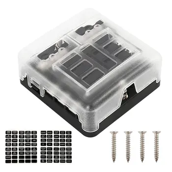 

6 Way 12V/32V Car Fuse Box Buss Bar 100A Blade Fuse Holder Box Block Case with Indicator Warning Light Auto Replacement Parts