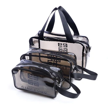 

HHYUKIMI 3 Size Durable Waterproof PVC Women's Travel Cosmetic Bag Thickened Cosmetic organizer Multi Purpose Zipper Makeup Bag