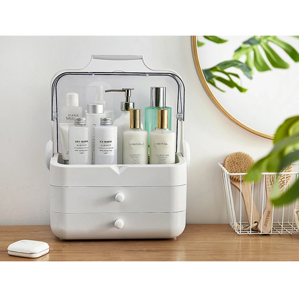 

New Makeup Organizer Cosmetics Organizer Jewelry Storage Makeup Box Container with Drawer Table Desktop Make Up Organizer Box