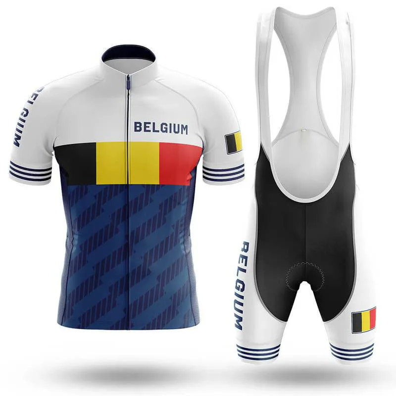 Maglia Da Ciclismo Manica Corta Belgio Cycling Set Uomo 20D Gel Summer Quick Dry Traspirante Completo Ciclismo Estivo Uomo