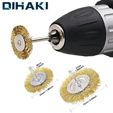 6/7/9 шт с латунным покрытием Стальная проволока полировка щеток колесная щетка мини матовый заусенцев Сварки Металлических предварительной обработки поверхности шлифовальный станок