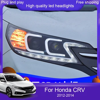 

Car Styling LED Head Lamp for Honda CR-V headlights 2012-2014 CRV led headlight led drl H7 hid Bi-Xenon Lens low beam auto light