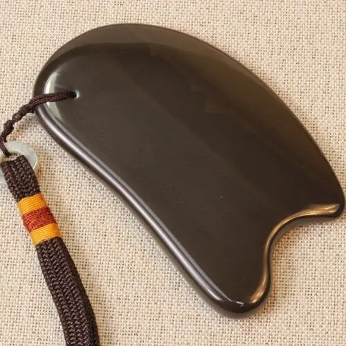 5A Grade Original Brown / Black Si Bin Bian Stone Meridian Scraping Body Back Neck Massage Guasha Beauty Face Plate 100%Original |