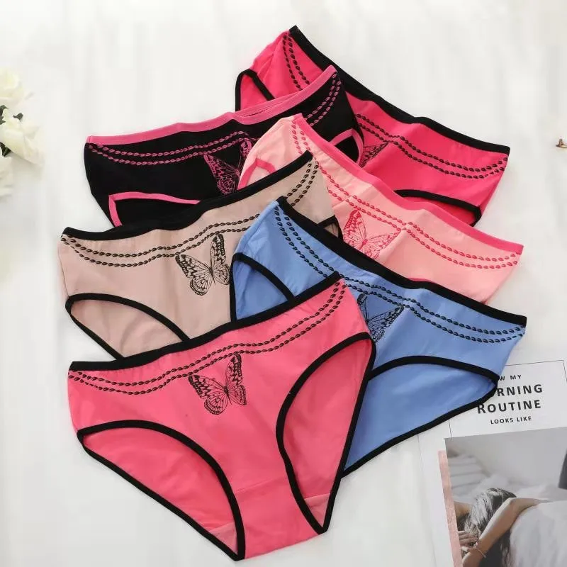 Jian Peng kawaii printed low Rise briefs underwear women sexy panties lady solid and durable