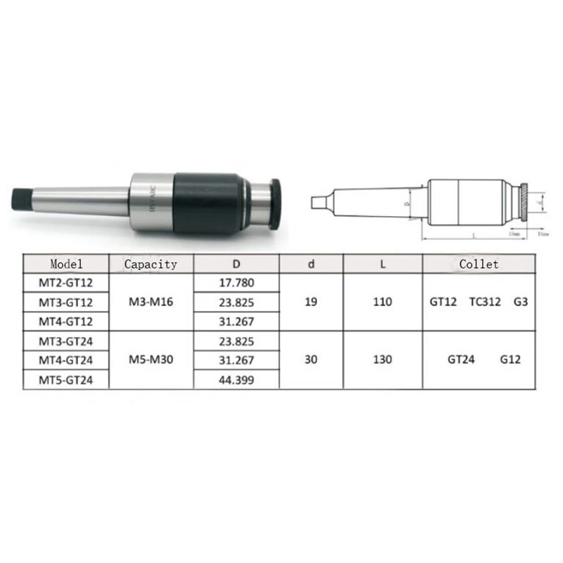 

New MT4 GT12 Tapping Tool Holder Floating Expandable Tapping Chuck for CNC Machine Mill Lathe