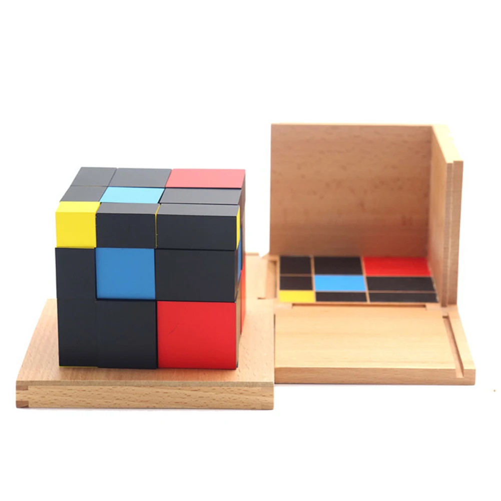  Montessori Sensorial Toys Math Learning Teaching Supplies Binomial Cubes And Trinomial Cubes Wooden - 4000340415751