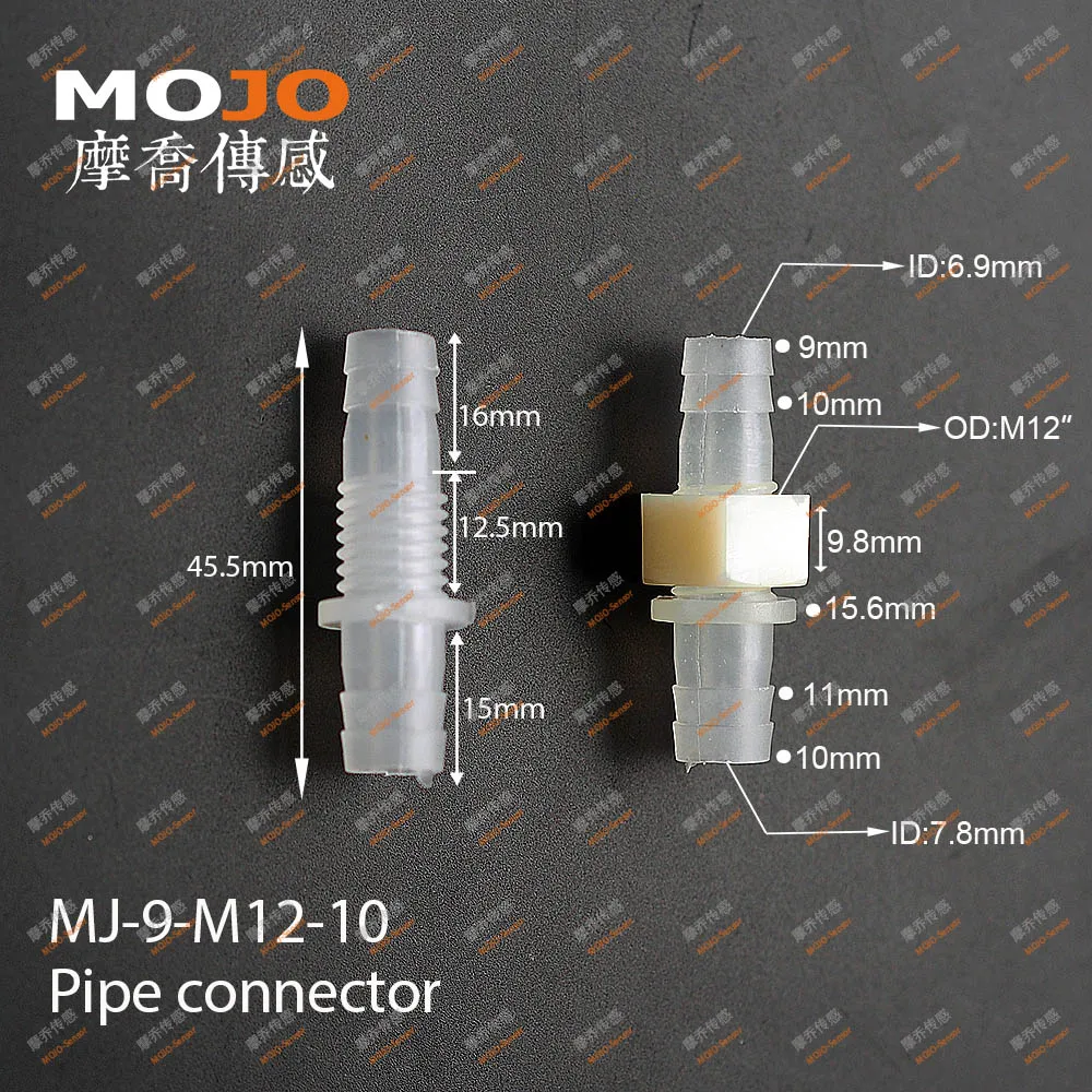MJ-9-M12-10 Straght Тип колючей соединители водяного шланга M12 нить(100 шт./лот