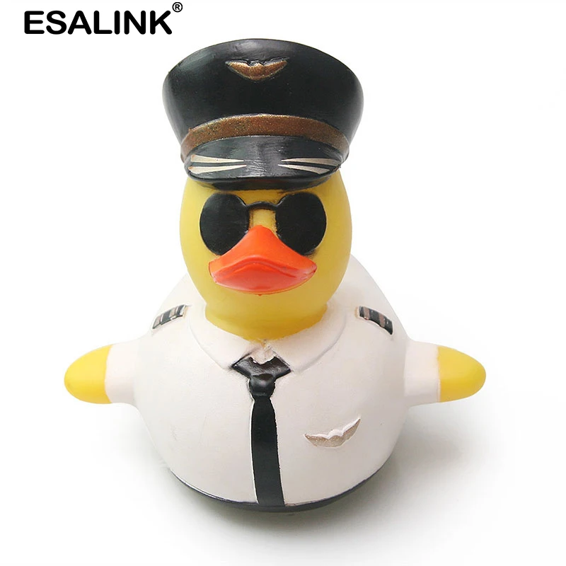 Esalink12 см игрушки для ванной резиновая утка пилот водная игрушка креативная