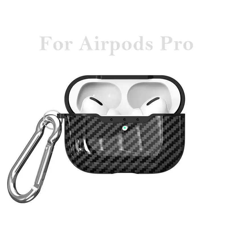 Для AirPods Pro Чехол из углеродного волокна противоударные наушники защитный чехол для Apple Air Pods 3 Pro чехол с брелком