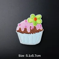 Buy Cake Popsicle Horse Bird Iron on Patch for Clothing Embroidered Sewing Applique Woven Badge Sew On Patches PINK GIRL Online - Image 5