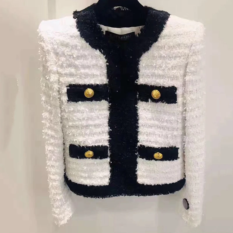 Casual Formal Slim Jacket for Women Long Sleeve O-Neck Elegant Lady Coat New Women Jacket