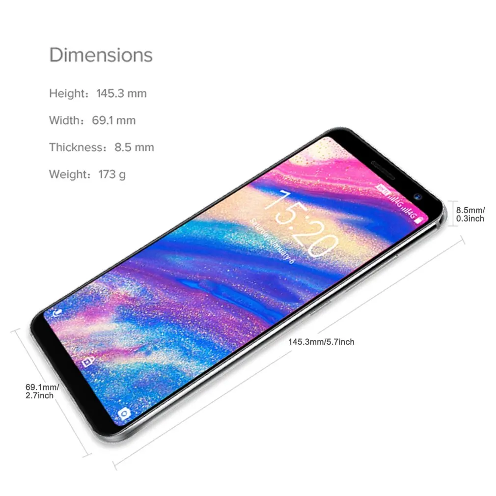 UMIDIGI A1 PRO 5,5 дюймовый двойной 4G Android 8,1 смартфон MTK6739 1,5 ГГц четырехъядерный 3 ГБ+ 16 Гб Тройная камера распознавания лица