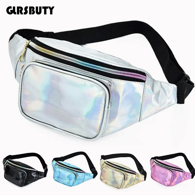 Waist Bag Women Holographic Men Shiny Fanny Pack Hologram Hip Bum Bag Travel Laser Chest Pocket with Adjustable Strap for Travel chest bag waist bag