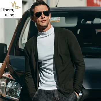 

Autumn Classic Mens Knitted Long Sleeve Business Man Slim Fit Casual Sweater Outwear Coat Solid Color Knitwear Cardigan