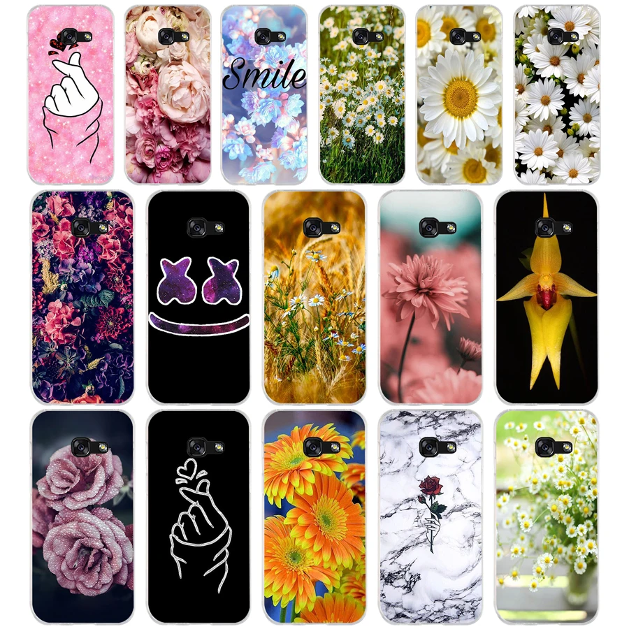 252 Daisy Cactus Leaves Plants Flower Custodia Morbida In Silicone Tpu Cover Per Samsung A3 A5 A6 Plus A7 A8 A9 Star Lite S 6 7 8 9