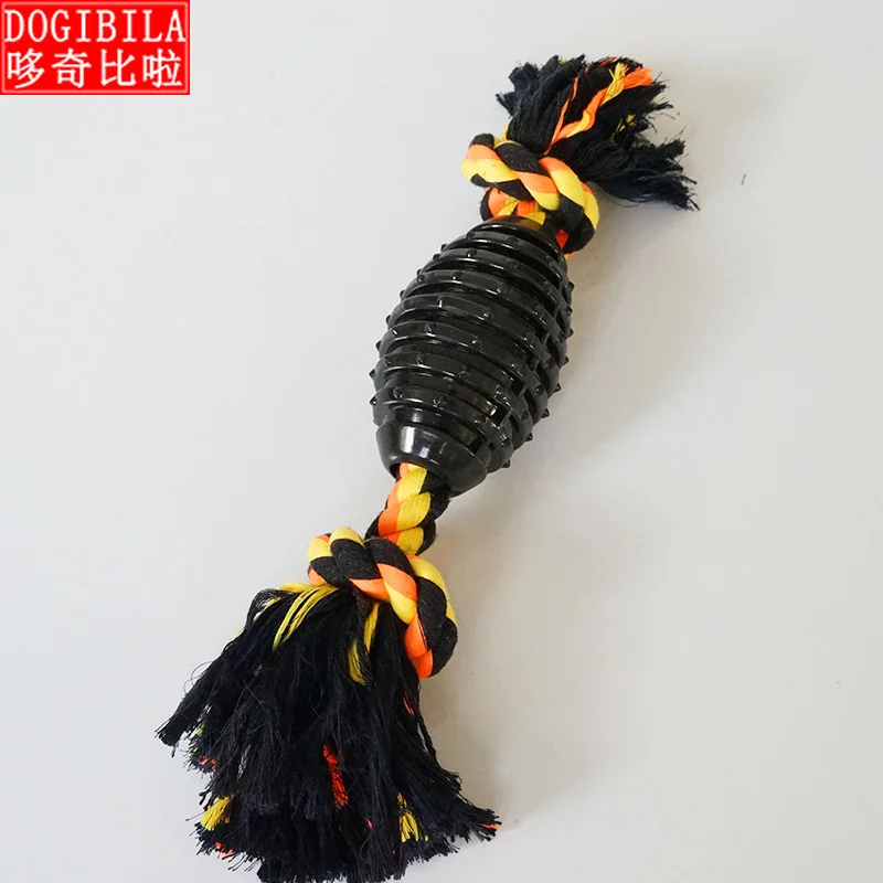 Pet dog toy knitting knot toy rubber toy large Labrador interactive hemp rope molar dog toy