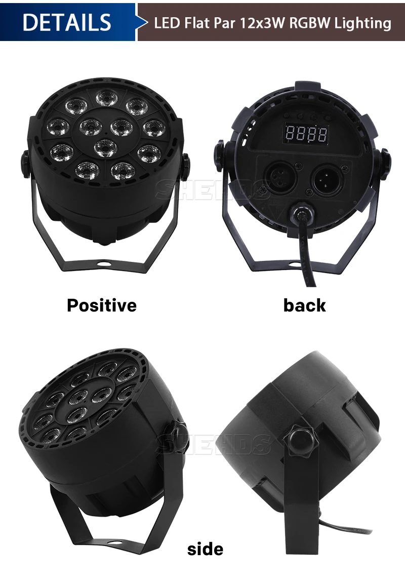 Rgbwa + uv Efeito de Luz Par com Dmx512 Stage Wash dj Luz Disco 7x12w 54x3w 12x3w Mini Spotlighting 10w Pcs Led 7 1x18w 6in1 4 rgbwa + uv, 7x12w, 54x3w, 12x3w, mini holofote de led 10w, 1 peça
