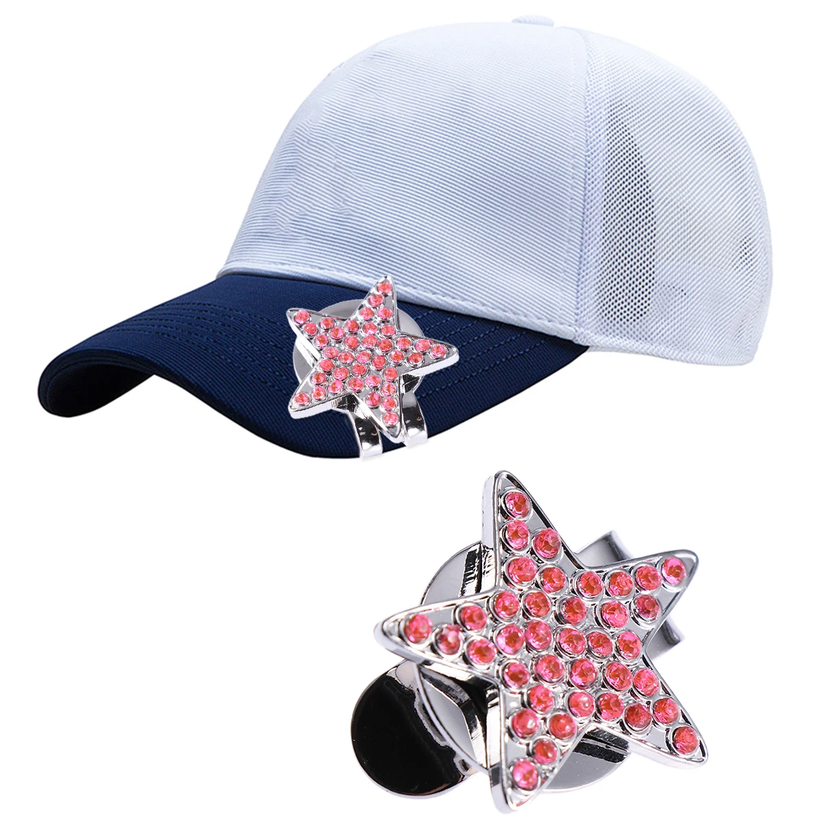 1pc Golf Hat Clip Golf Marker Ball Aiming Marker Professional Rhinestone Creative Marker Golf Cap Clip Golf Training Accessories