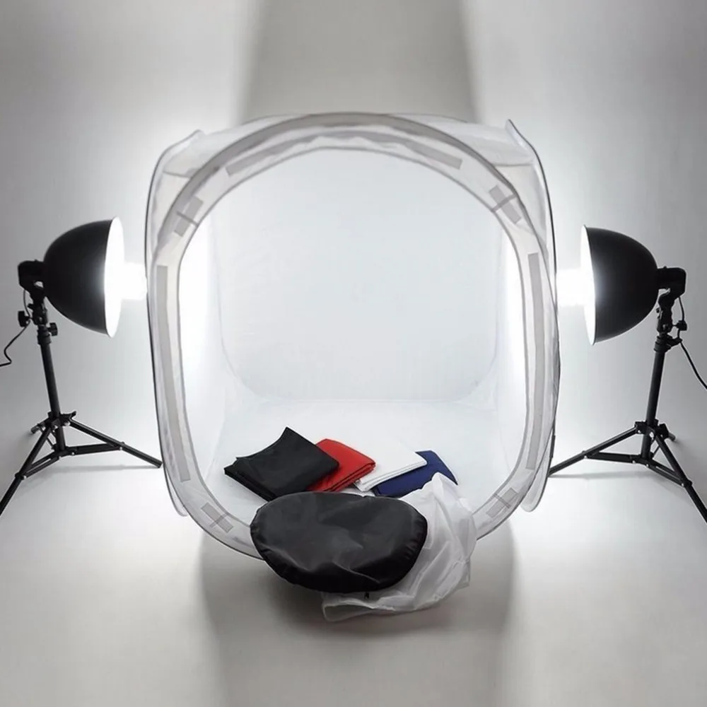 

1 Sets 60cm Photo Studio Softbox Soft Box Photography Light Tent Foldable White Cubic Box Studio Props Kit With 4 Backdrops