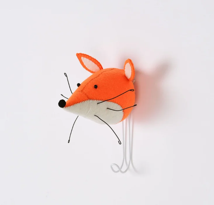 3D голова животного настенное крепление мягкие игрушки для детей Детская комната настенные подвесные украшения на день рождения Рождественский подарок детские наклейки - Цвет: 3