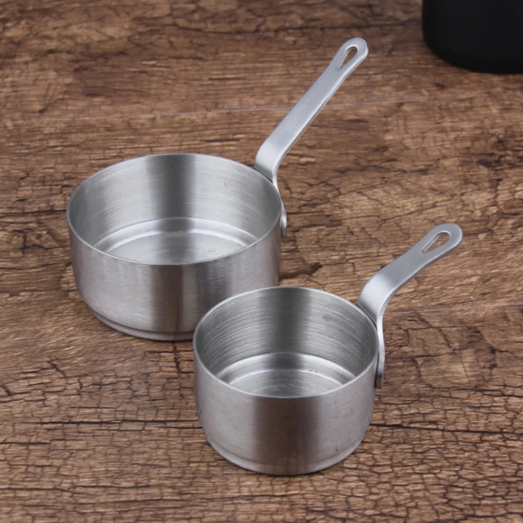 2pcs Nonstick Metal Cookware Kitchen Saucepan Sauce Pan Cooking Milk Pot Kit