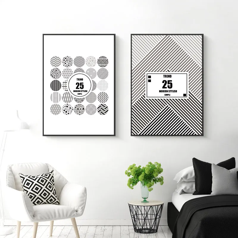 

Poster Abstract Black and White Minimalist Line Number Wall Art Pictures for Living Room Modern Decorative Painting Prints Large