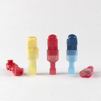 

1pairs Blue Red Yellow Wire Cable Connectors T-Taps & Male Insulated Quick Splice Lock Wire Terminals Connectors Set