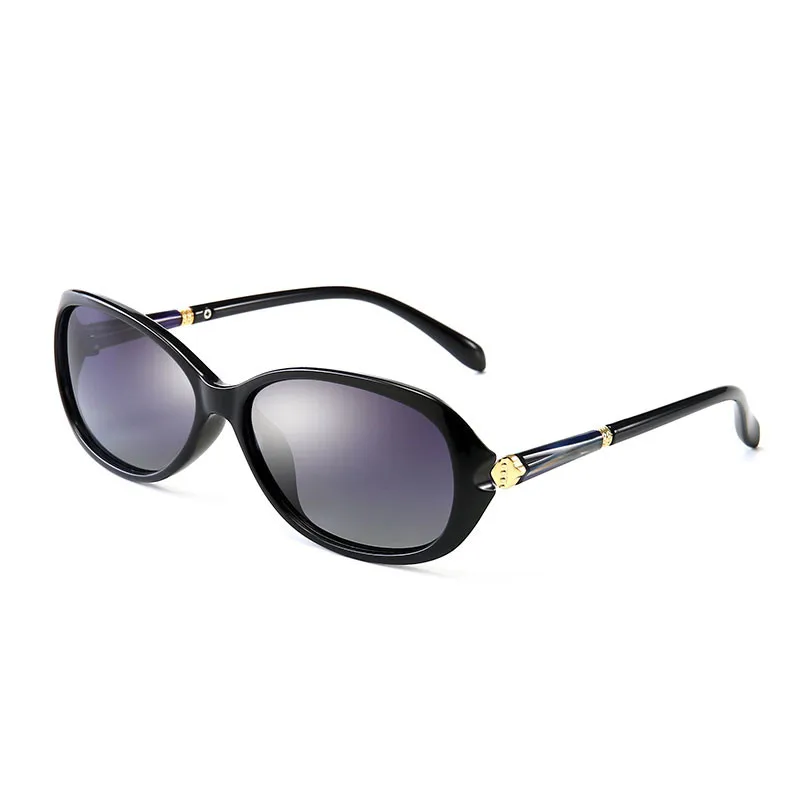 Cubojue женские поляризованные солнцезащитные очки с маленьким лицом солнцезащитные очки для женщин для вождения HD Polaroid анти отражающие оттенки женские UV400 - Цвет линз: Черный