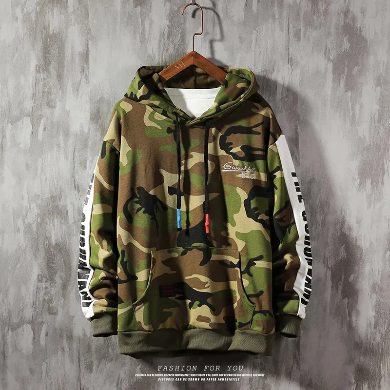 

New Brand Men Camouflage Hooded Hoodies Autumn Casual Pullover Military Training Clothes Men's Sweatshirt Print Tracksuit