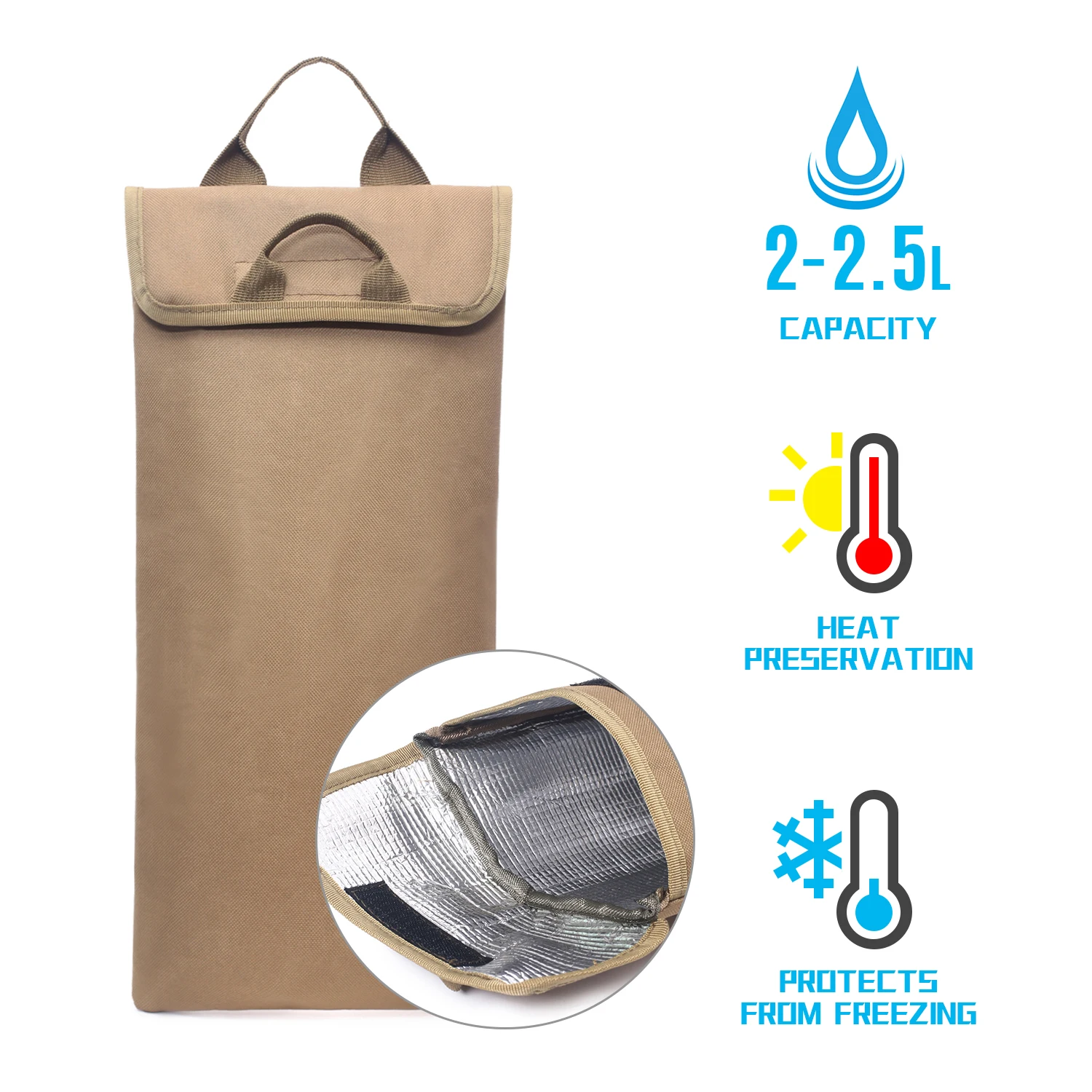 Insulated Cooler Bag Protective Sleeve for 2-2.5L Water Bladder Hiking Cycling Mountaineering Camping | Спорт и развлечения