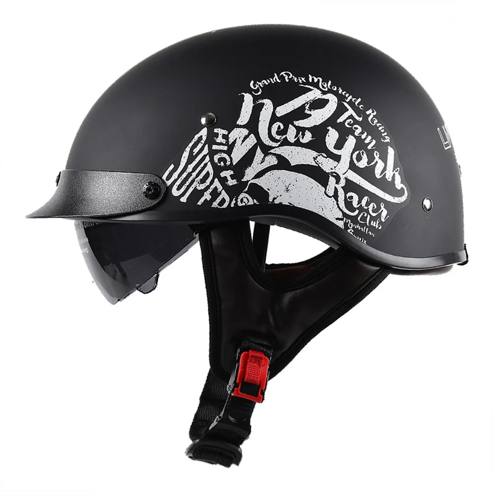 LV112-15 LVCOOL мотоциклетный шлем для мужчин ретро Половина шлем Casco Мото шлем скутер мотоциклетный гоночный шлем для верховой езды с DOT сертификация - Цвет: LV112-15