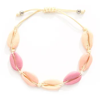 

Rainbow color Fashion Wholesale paua genuine cowrie sea shell bracelet in adjustable