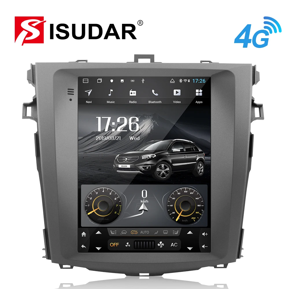 Isudar H53 Vertikale 1 Din Android Auto Radio Für Toyota/Corolla 2007-2011 GPS Auto Multimedia RAM